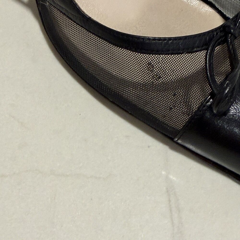 CHANEL BLACK MESH CC BOW SLINGBACK HEELS (IT 40) - Picture 14 of 16